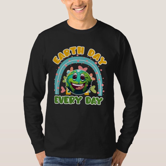T-shirt Earth Day every Day Environmental Care Save Earth (Devant)