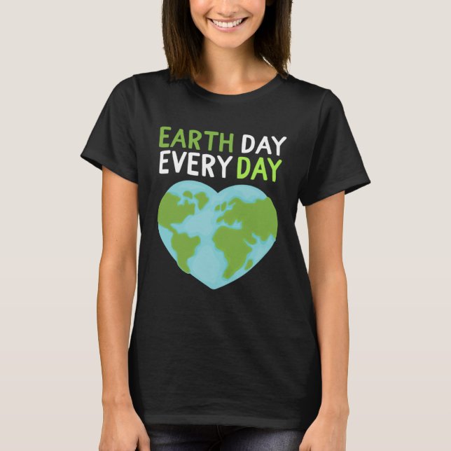 T-shirt Earth Day Everyday Rainbow Pine Tree Nature Green  (Devant)