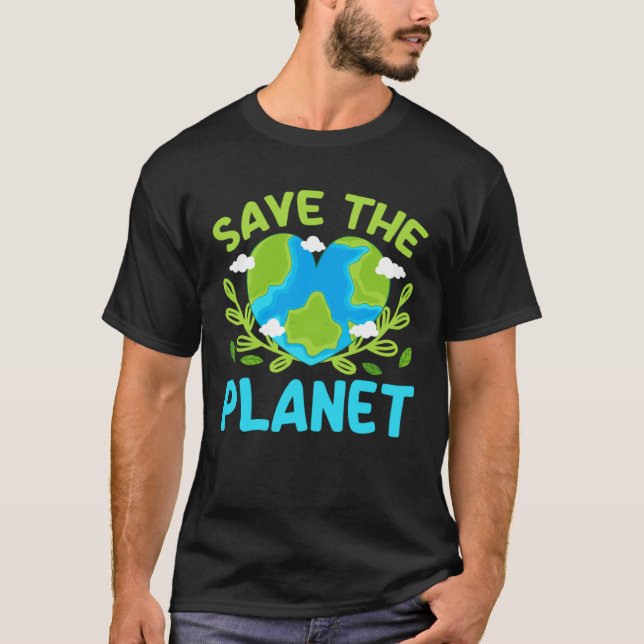 T-shirt Earth Day Planet Vegan Animals Environment Generic (Devant)