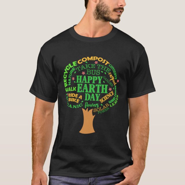 T-shirt Earth Day Tree Environment Awareness Nature Lover (Devant)