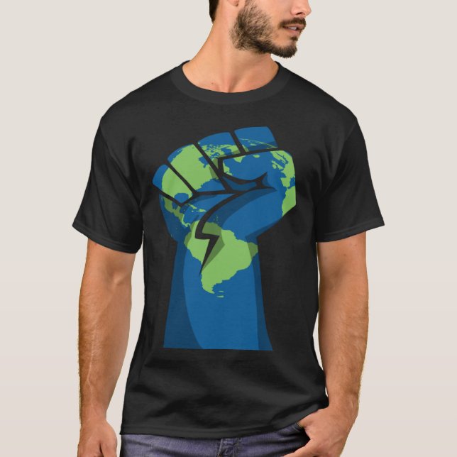 T-shirt Earth Fist RESIST Climate Change (Devant)