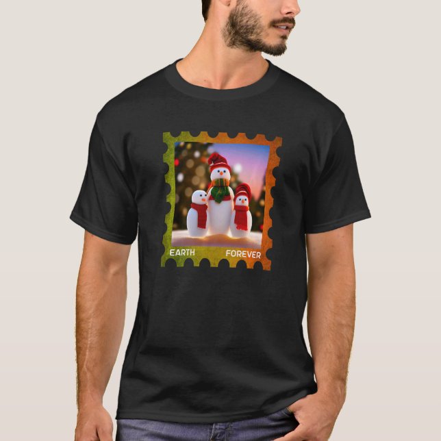 T-shirt EARTH FOREVER De l'environnement Protection Timbre (Devant)