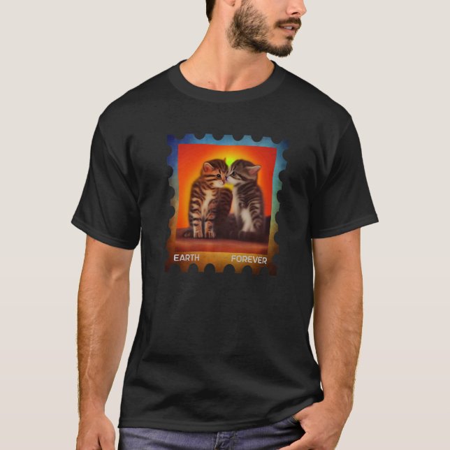 T-shirt EARTH FOREVER De l'environnement Protection Timbre (Devant)