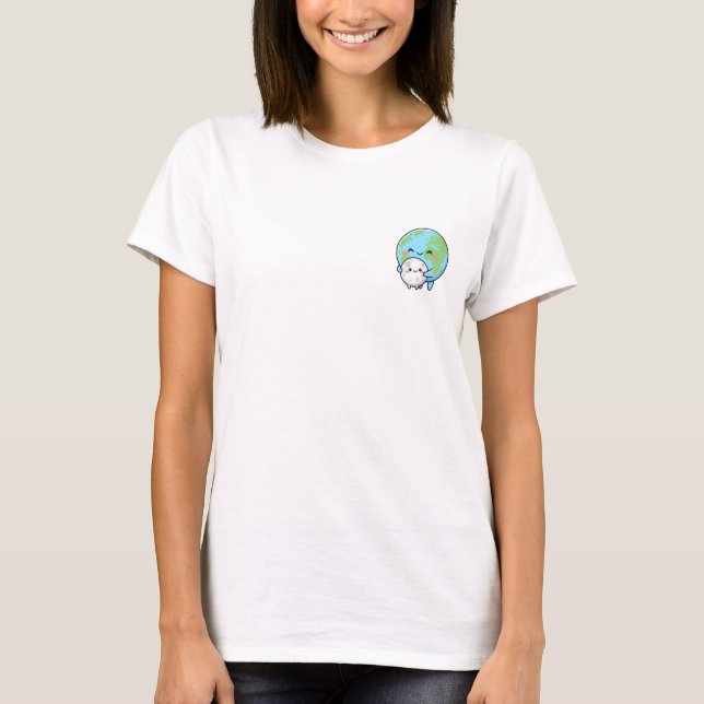 T-shirt Earth Hugging Moon (Devant)