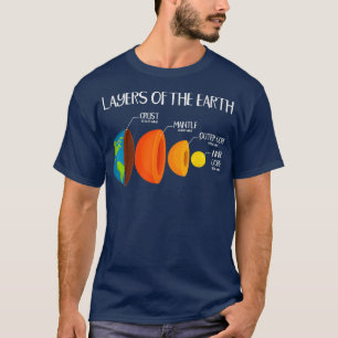 T-shirt Earthx27s Couches De Croûte De La Science De La Gé