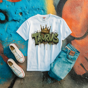 T-shirt Earthy Taurus Zodiac Graffiti Airbriti avec Couron