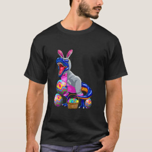 T-shirt Easter Basket Bunny Dinosaur Egg T Rex Kids Boys G