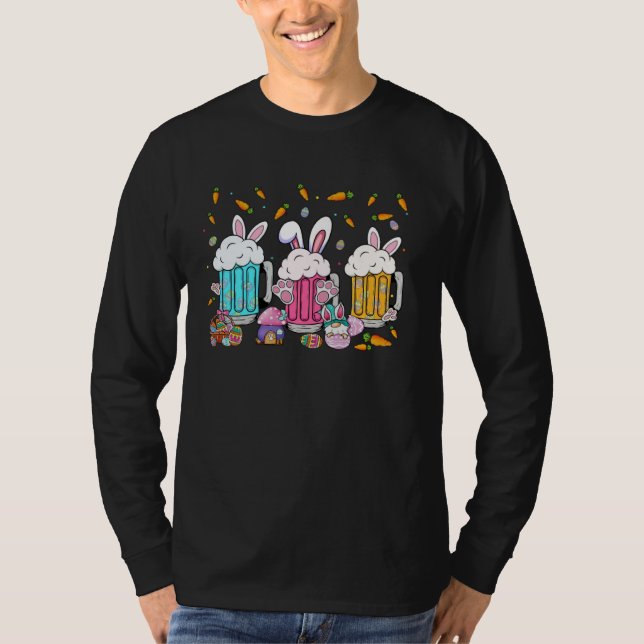 T-shirt Easter Beer Glasses Bunny Ears Alcohol Drinking Pa (Devant)