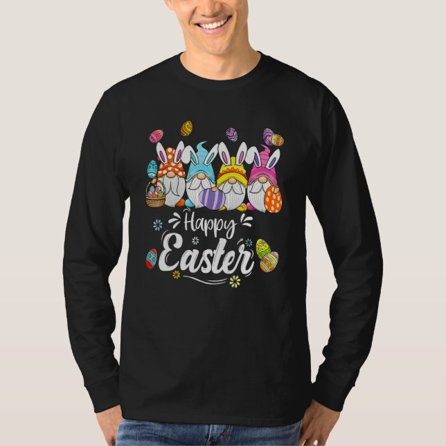 T-shirt Easter Bunny Gnome Easter Eggs Hunting Women Kids  (Devant)