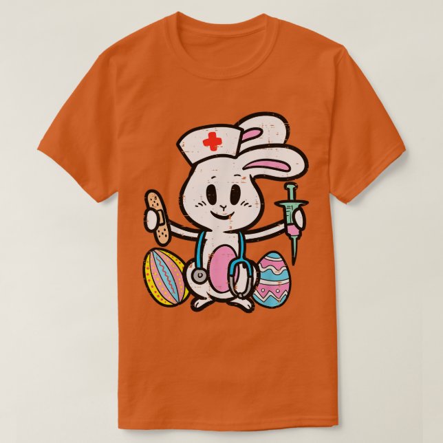 T-shirt Easter Bunny Nurse Stethoscope mignonne Rabbit Scr (Design devant)