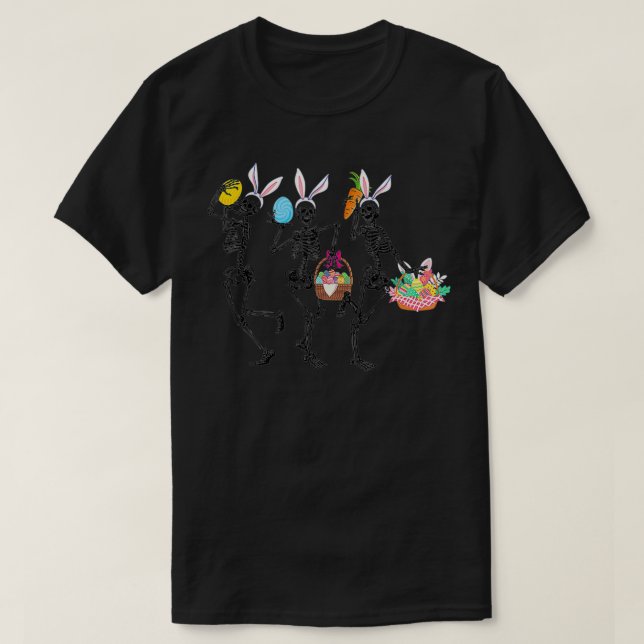 T-shirt Easter Dancing Skeleton Dancer Bunny Ears Funny Ea (Design devant)