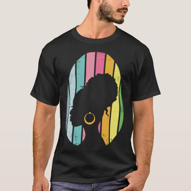 T-shirt Easter Day Egg Hunting and Afro Bun african americ (Devant)