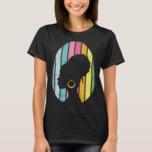 T-shirt Easter Day Egg Hunting and Afro Bun african americ (Devant)