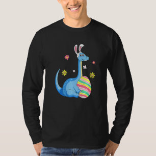 T-shirt Easter Day T Rex Dino Rabbit Ears With Egg Boys