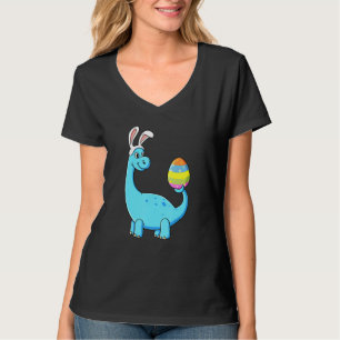 T-shirt Easter Day T Rex Dino Rabbit Ears With Egg Boys