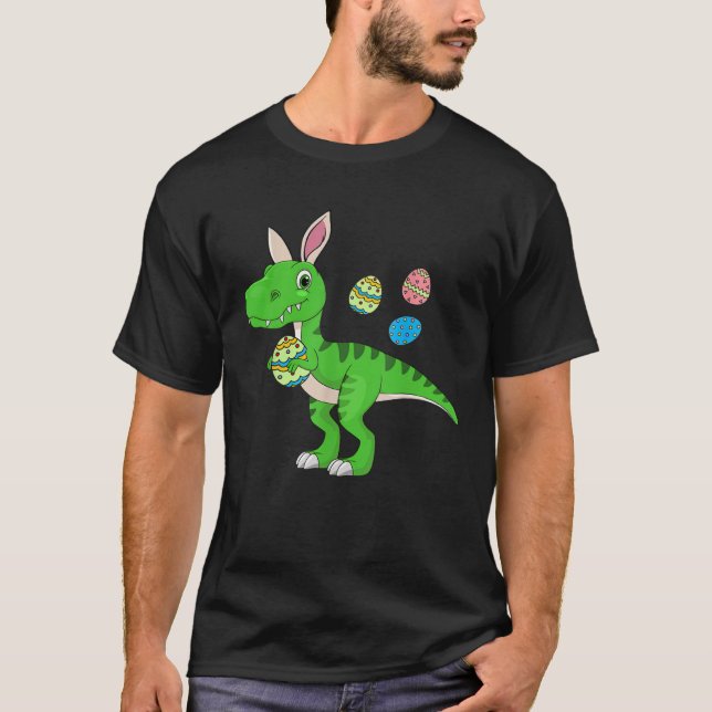 T-shirt Easter Dinosaur Boys Kids Bunny Easter Basket Stuf (Devant)