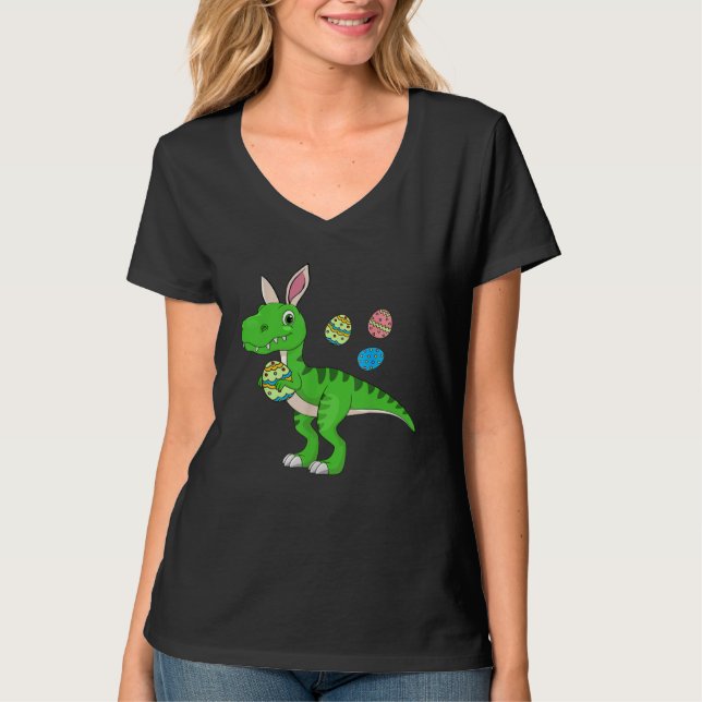 T-shirt Easter Dinosaur Boys Kids Bunny Easter Basket Stuf (Devant)