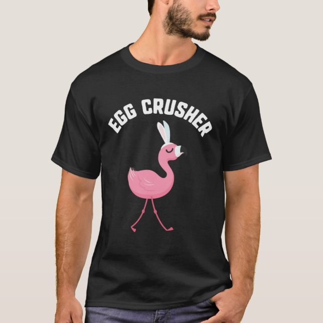 T-shirt Easter Egg Crusher Flamingo Bunny Candy kids Gift  (Devant)