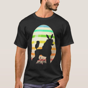 T-shirt Easter Egg Vintage Style Standard Poodle Dog Easte
