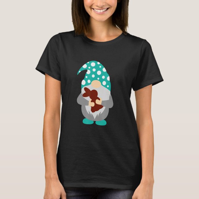 T-shirt Easter Gnome Rabbit Gnome Holding Easter Bunny Fun (Devant)
