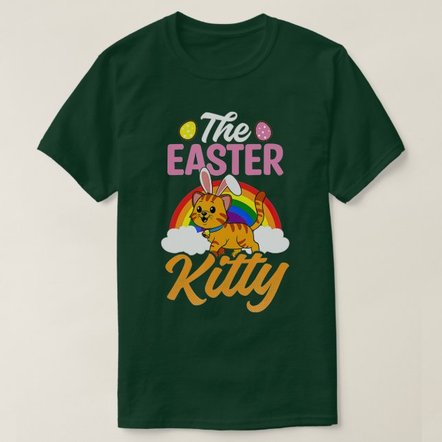 T-shirt Easter Kitty Design Easter Cat  (Design devant)