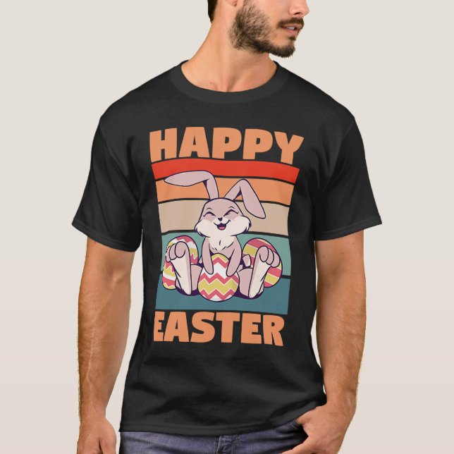 T-shirt Easter Little Rabbit with painted Eggs (Devant)