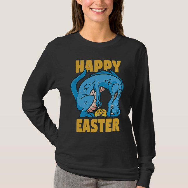 T-shirt Easter Rex tries to pick up Eggs  Grumpy Animal (Devant)