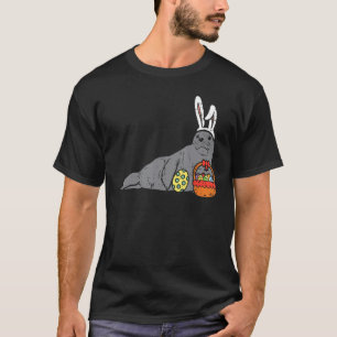 T-shirt Easter Seal Bunny Eggs Basket Cute Sea Lion Men