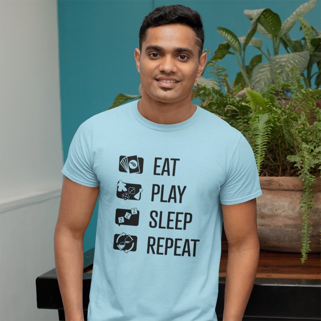 T-shirt Eat-Play-Sleep-Repeat Jeu Blck Mens Shirt (Créateur téléchargé)