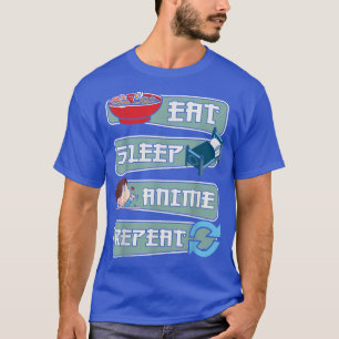 T-shirt EAT SLEEP ANIME REPEAT Shirt, Anime Japanese Manga