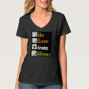 T-shirt Eat Sleep Anime Repeat Venin Idea Cosplayer
