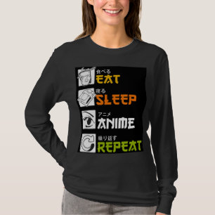 T-shirt Eat Sleep Anime Repeat Venin Idea Cosplayer