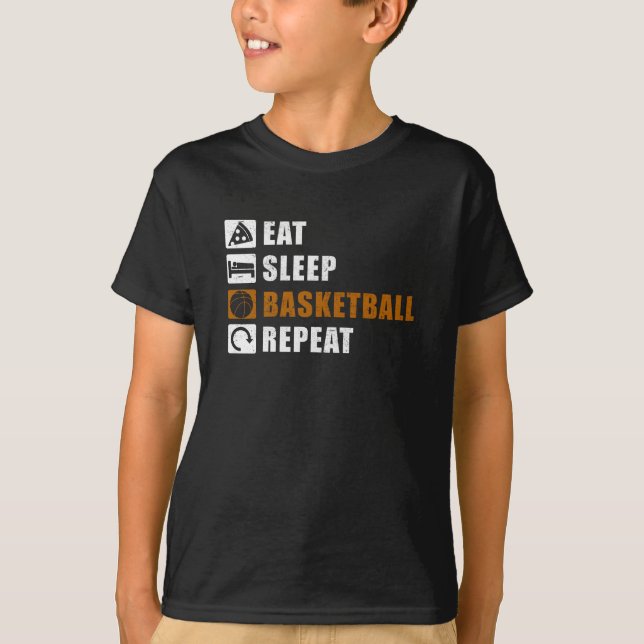 T-shirt Eat Sleep Basketball Player Idea (Devant)