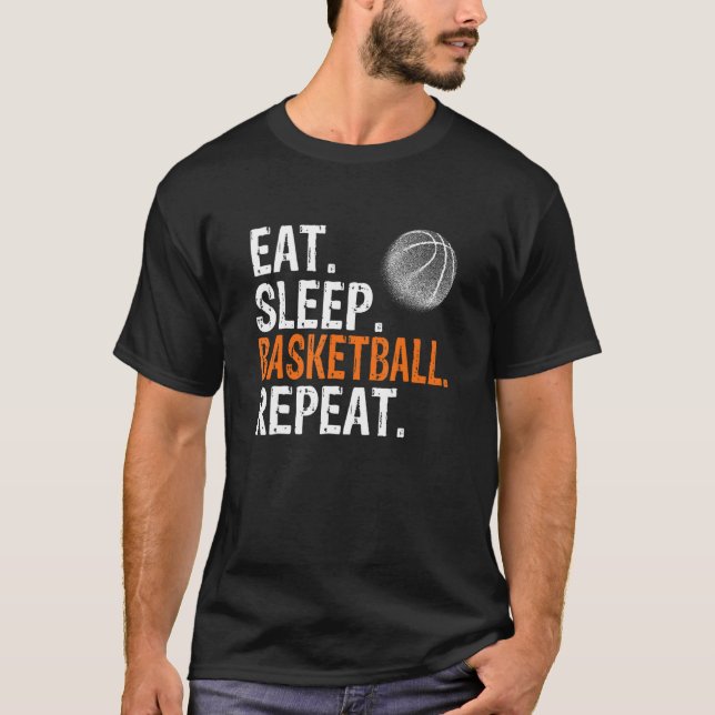 T-shirt Eat Sleep Basketball Repeat (Devant)