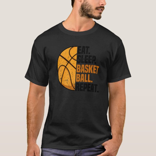 T-shirt Eat Sleep Basketball Repeat I Court Basketballer B (Devant)