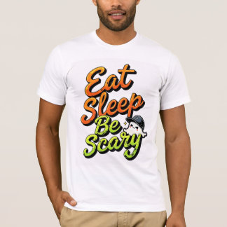 T-shirt Eat Sleep Be Scary T-Shirt, Cute Ghost Halloween T