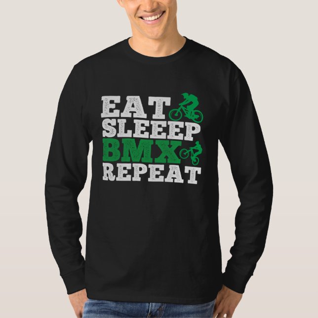 T-shirt Eat Sleep Bmx Repeat  Bmx Rider (Devant)