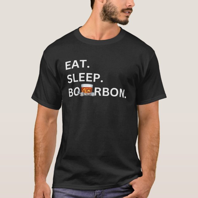 T-shirt Eat Sleep Bourbon  Mens  Bourbon (Devant)