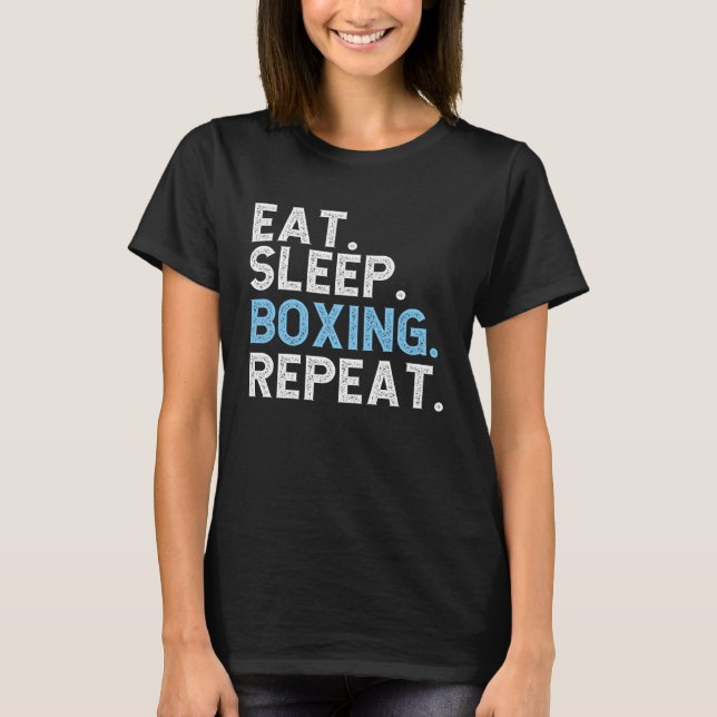 T-shirt Eat Sleep Boxing Repeat  Boxer Coach (Devant)