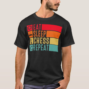 T-shirt Eat Sleep Chess Répéter Funny Retro Chess Vintage