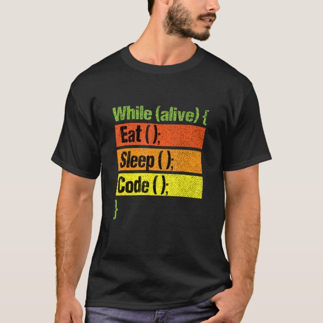 T-shirt Eat Sleep Code Programmation Répétition Coding Dév (Devant)