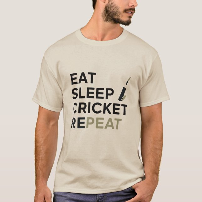 T-shirt Eat Sleep Cricket Repeat T20 Shirt (Devant)