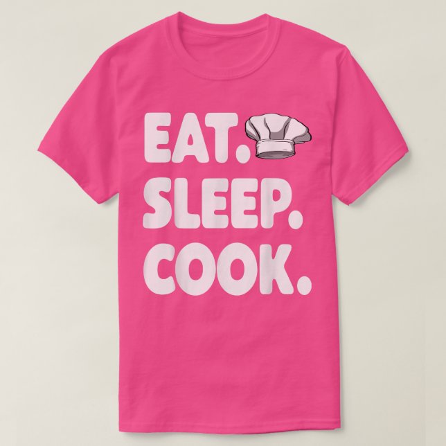 T-shirt Eat Sleep Cuisinier Chef Casquette Bake Tee Femmes (Design devant)