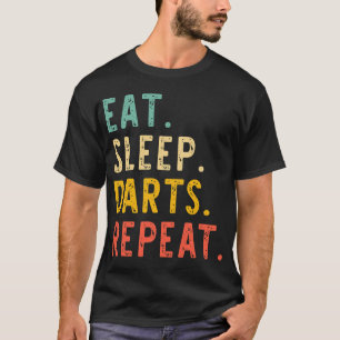 T-shirt Eat Sleep Darts Joueur d'équipe Lover Retro Vintag