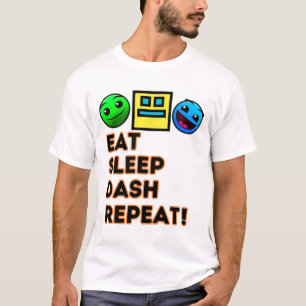 T-shirt Eat Sleep Dash Répéter Video Game Géométrie Vidéo 