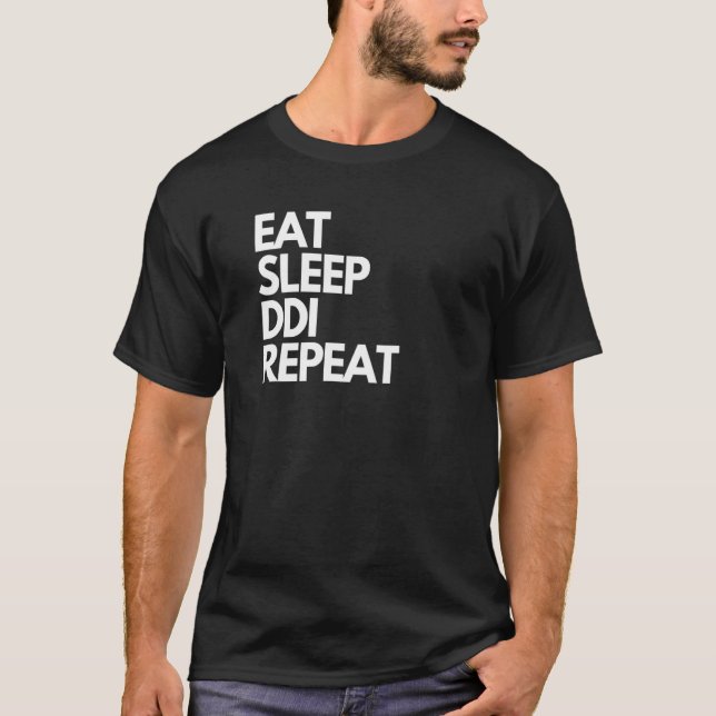 T-shirt Eat Sleep DDI Repeat  Trinidad and Tobago (Devant)