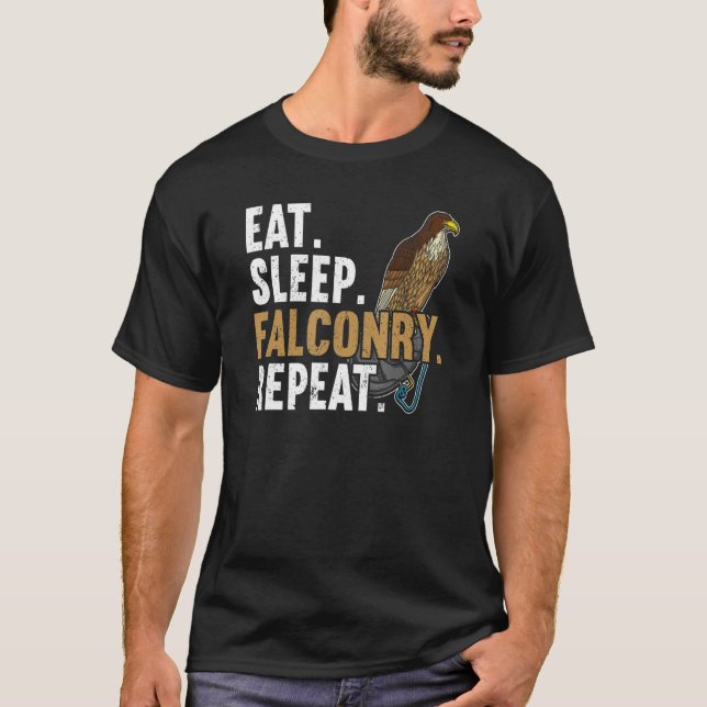 T-shirt Eat Sleep Falconry Repeat Falconer (Devant)