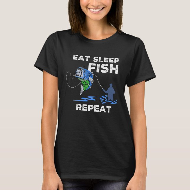 T-shirt Eat Sleep Fish Repeat   Bass Fishing (Devant)
