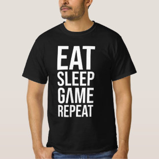 T-shirt Eat Sleep Game Repeat - White Edition