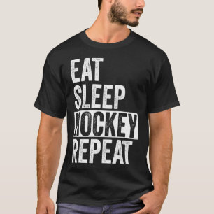 T-shirt Eat Sleep Hockey Répéter Funny Sports Team Ice Hoc